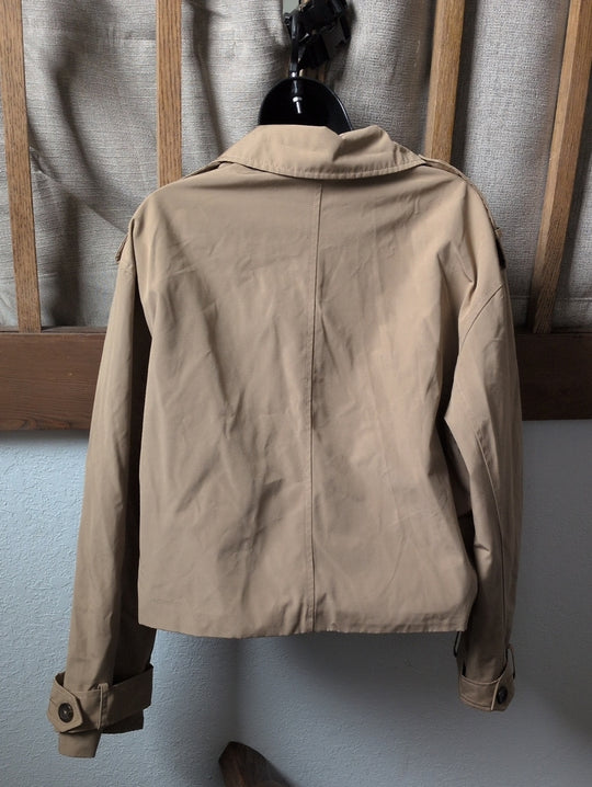 Abercrombie & Fitch tan cropped trench coat  - Large
