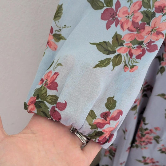 Reformation Shelby Blue Floral Midi Dress - 8