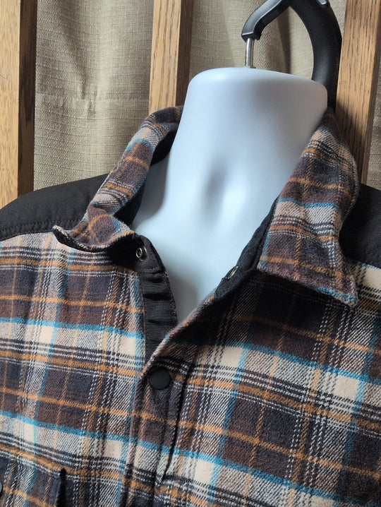 DICKIES Heavyweight Brawny Flannel Chocolate Brown Plaid - 2XL