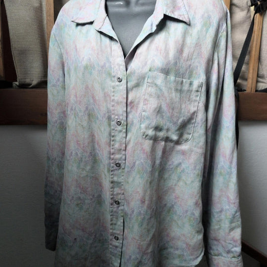 Billy T Colorburst Button Down Linen Shirt - Medium