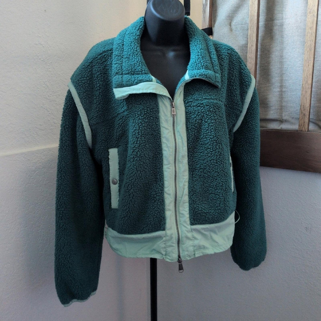 Free People Movement Courtside Fleece Zip Up In Botanical Combo - Small