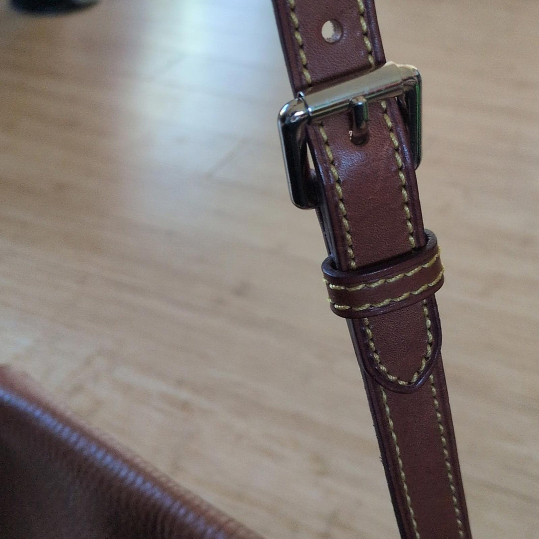 Vintage Dooney And Bourke All Weather Leather Western Leather Saddle Bag