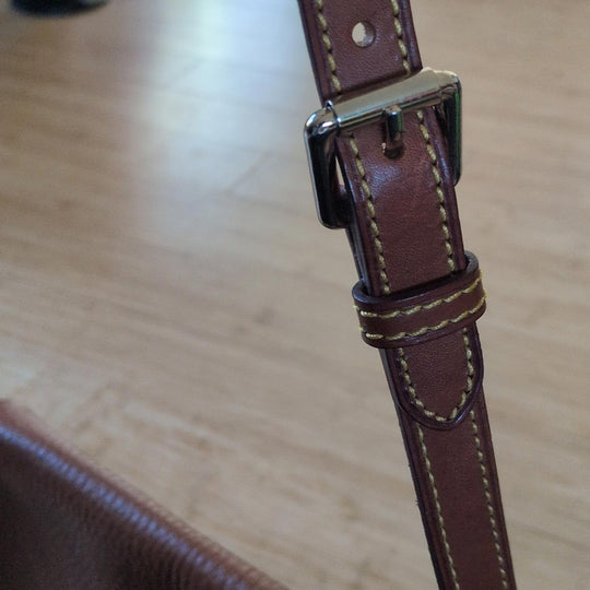 Vintage Dooney And Bourke All Weather Leather Western Leather Saddle Bag