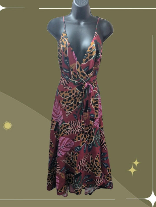Farm Brazil Rare Banana Midi Wrap Dress - Large