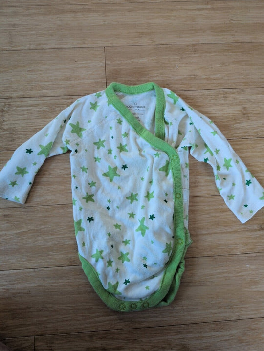 Hannah Anderson To The Moon And Back Green Stars Long Sleeve Onesie 6-12