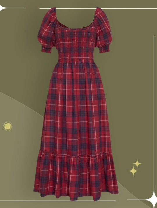 Hill House Home Louisa Nap Dress In Cherry Tartan Size Est. S / XS