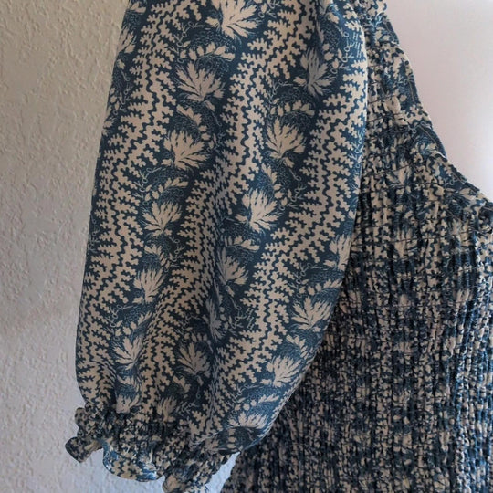 Hill House home rare Louisa nap dress in trailing blue vine