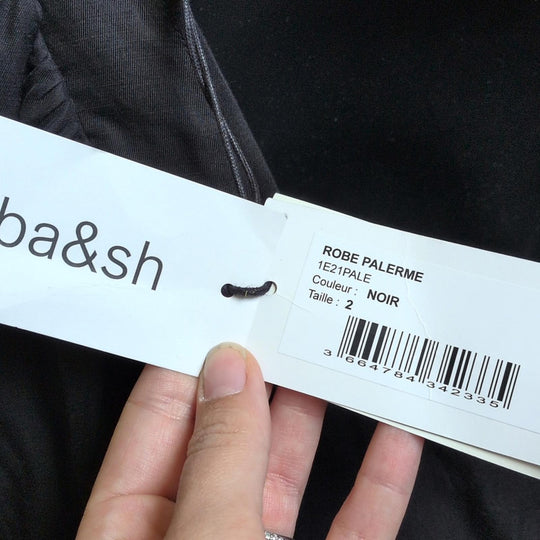 Ba&sh Puff Sleeve Square Neck Dress Black - US 2