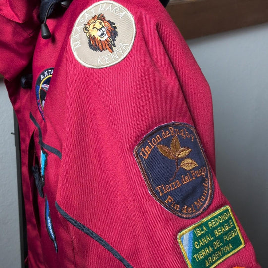 Vintage Antartica, Australia, new Zealand, And Africa Cruise Jacket With Patches - Medium