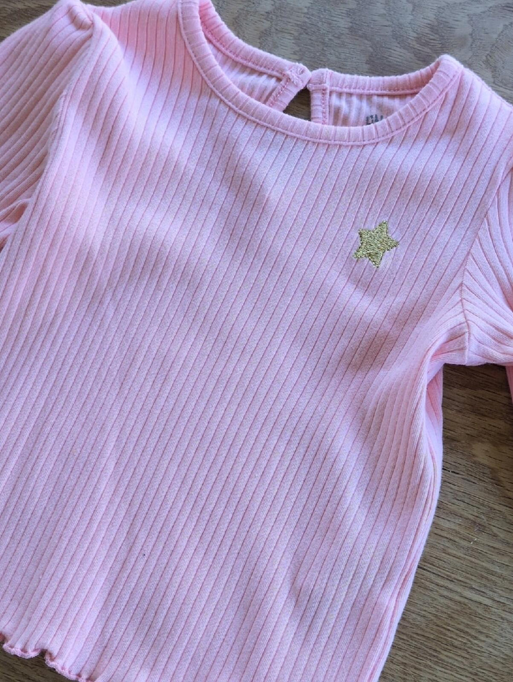 Tags Attached Little Me Girls Pink Ruffle Hem Long Sleeve Tee - 24 Mo