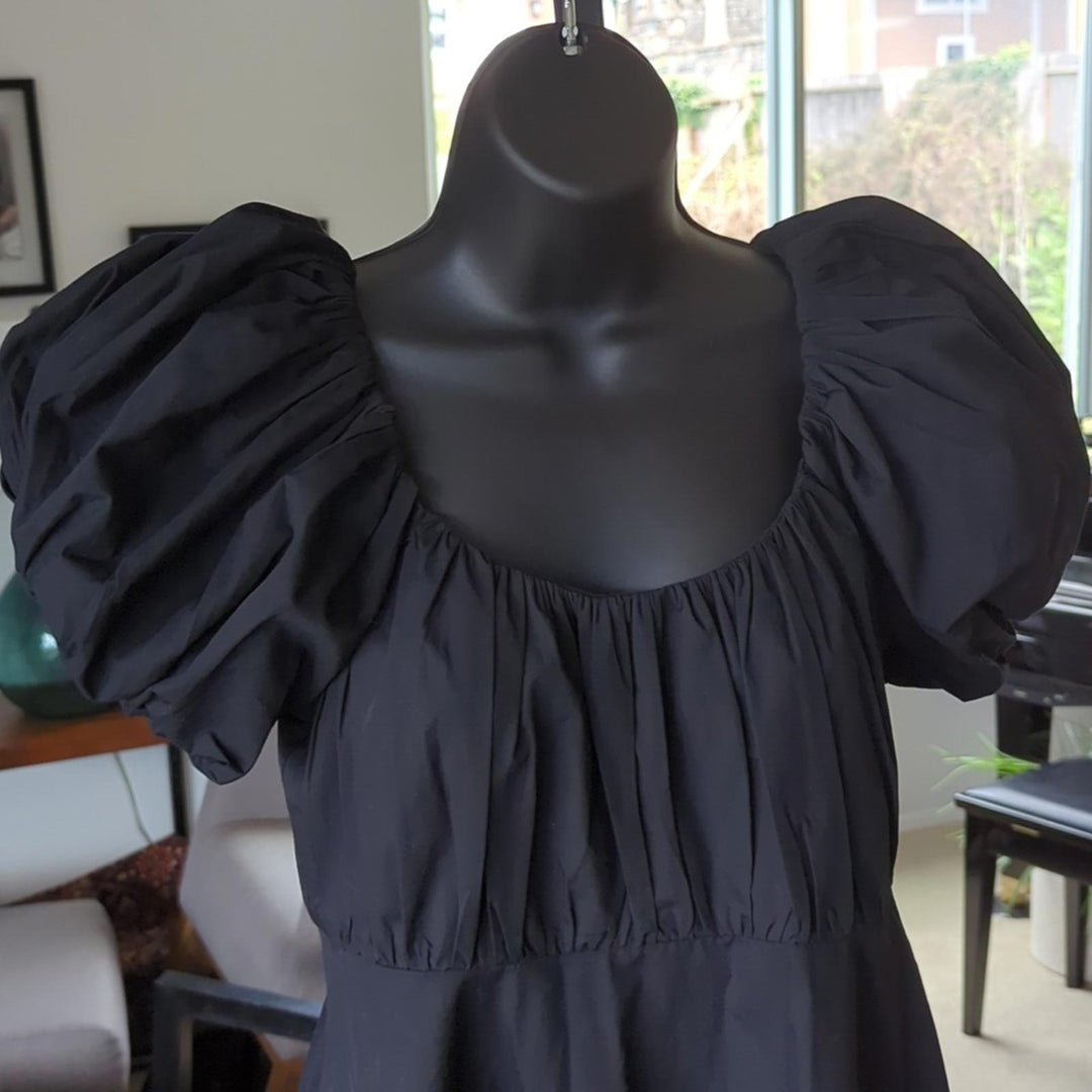 Abercrombie and Fitch black puff sleeve Emerson mini dress - Medium