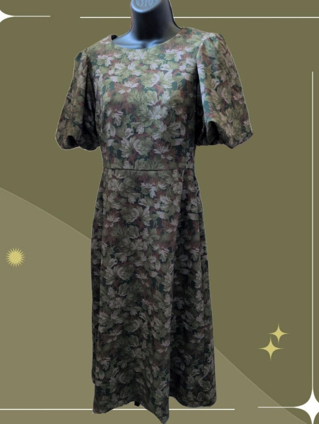 Hill House Home Constance dress In green multi-foliage print - XS