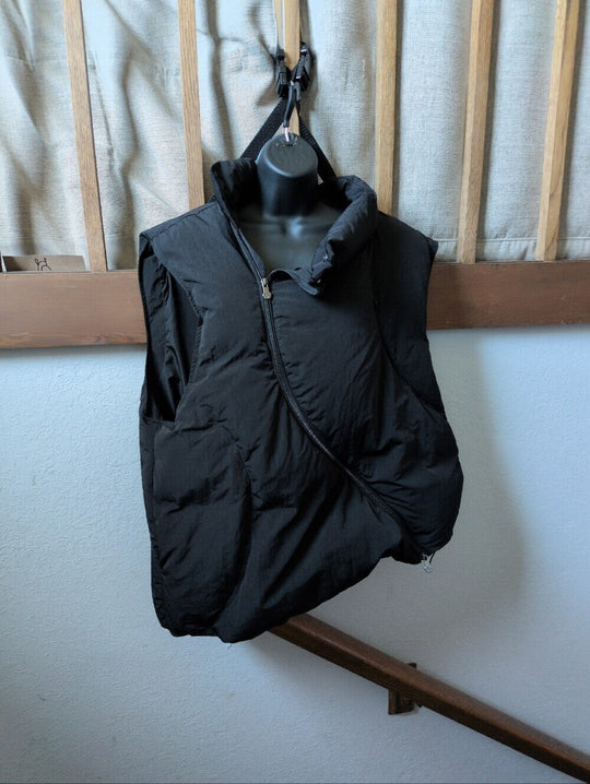 Sundae School Black Fencing asymetrical Down Vest - XL