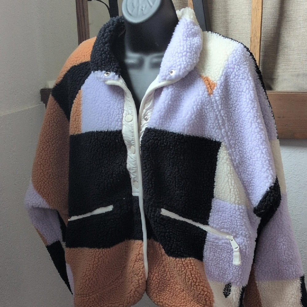 Free People Hit The Slopes Colorblock Sherpa Jacket - Medium