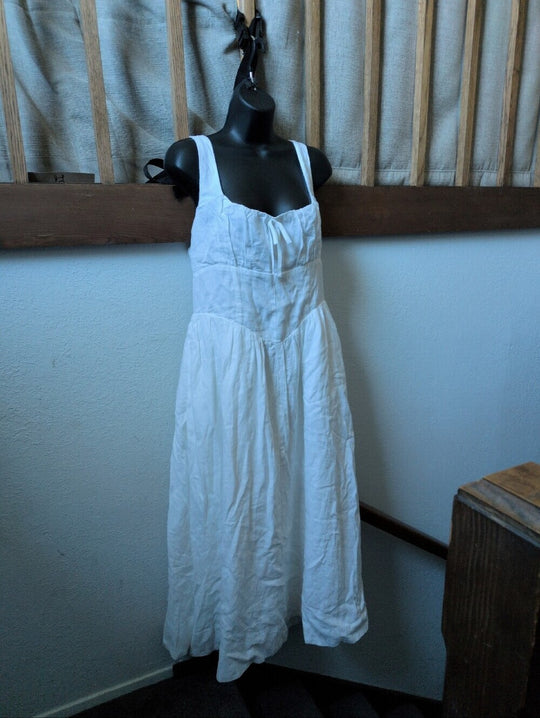 Quince 100% European Linen Corset Midi Dress size XL