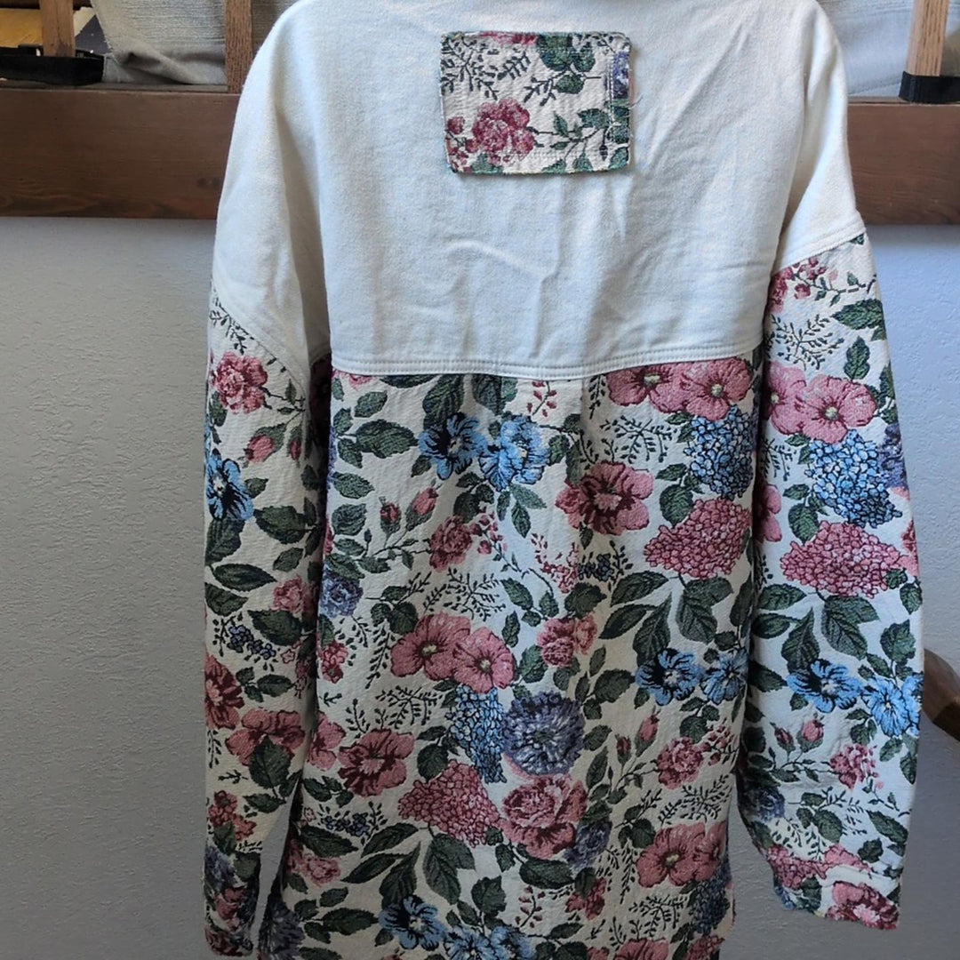 Pol Quilted Floral Oversized Shirt Jacket