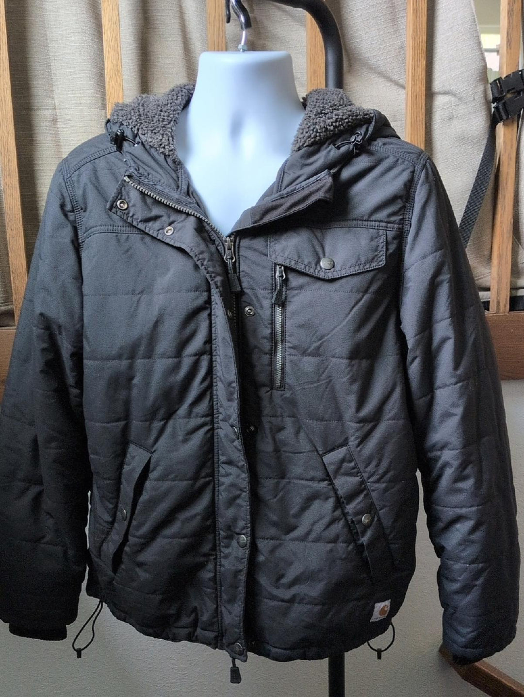 Carhartt women's black hooded utility jacket style 103909 - XL