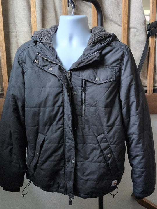 Carhartt women's black hooded utility jacket style 103909 - XL