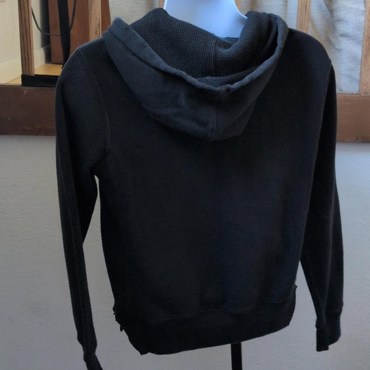 Men's**Distressed** Polo Ralph Lauren Vintage Big Pony Black Hoodie  - Small