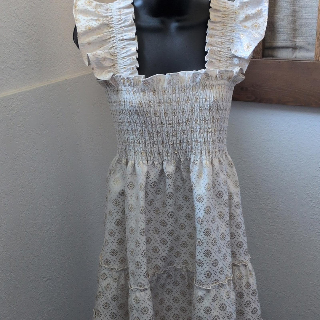 Hill house Home Gold Jacquard Ellie Nap Dress