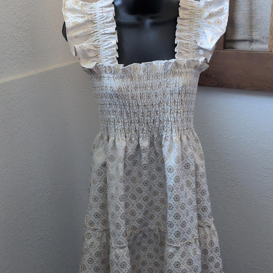 Hill house Home Gold Jacquard Ellie Nap Dress