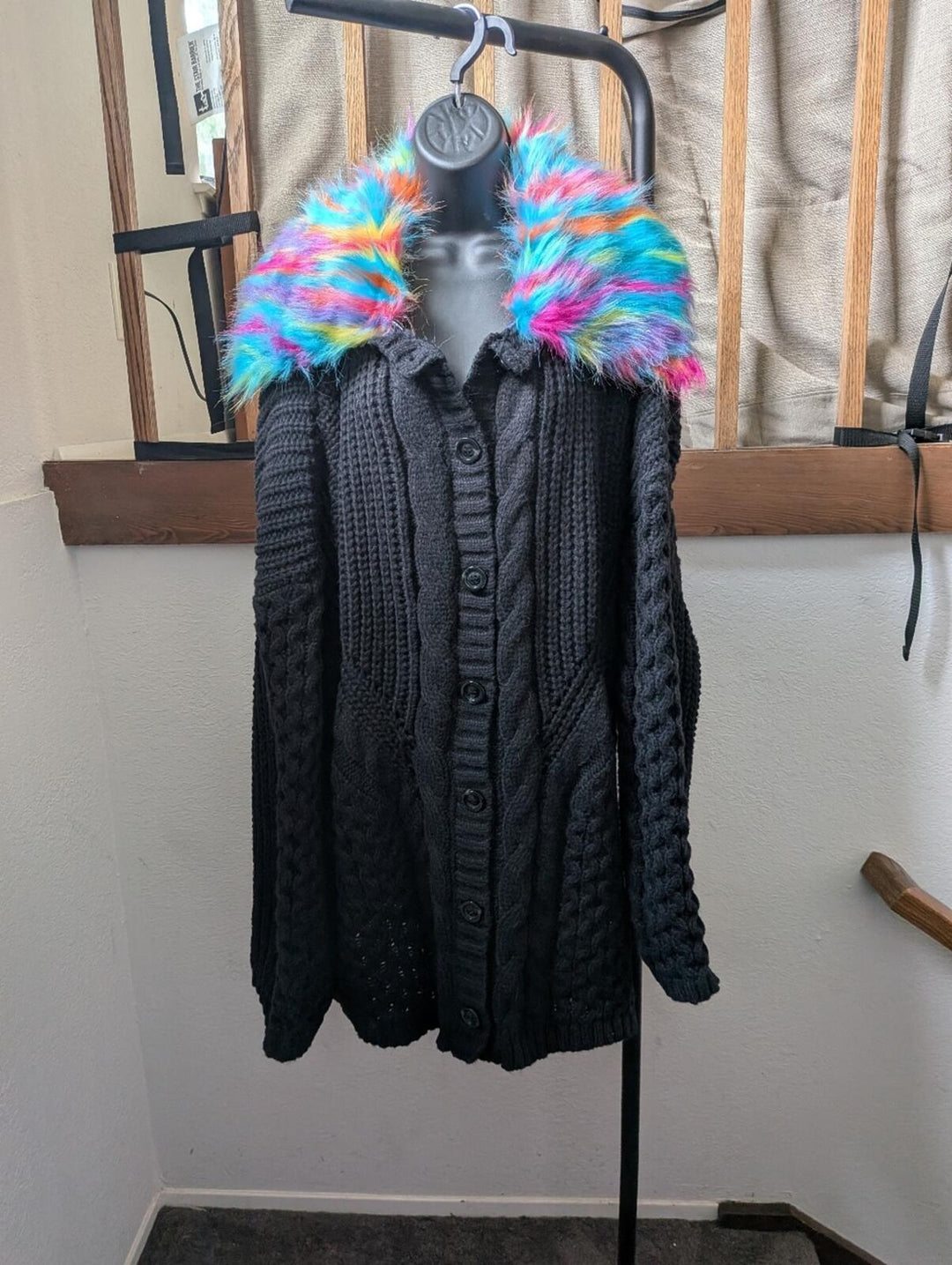 Dressed In Lala Unbothered Grandpa Rainbow Cardigan Size 2XL /3xl