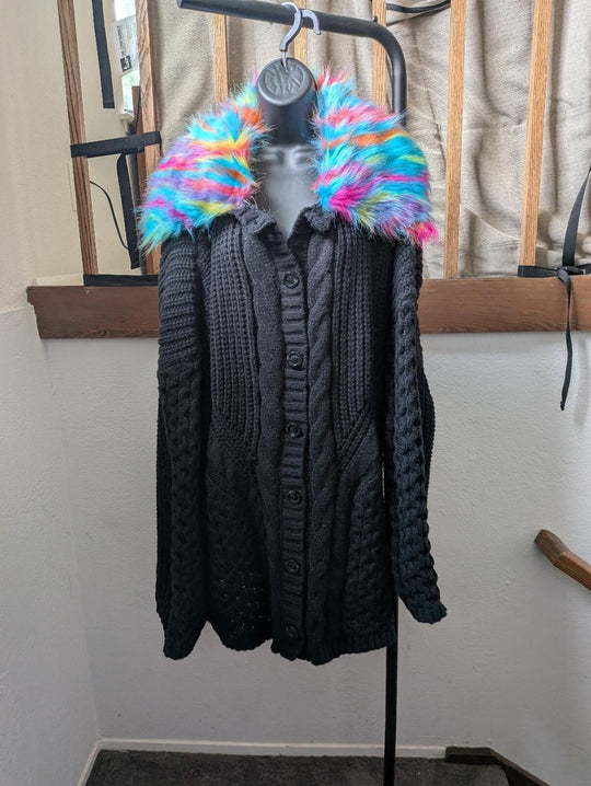 Dressed In Lala Unbothered Grandpa Rainbow Cardigan Size 2XL /3xl