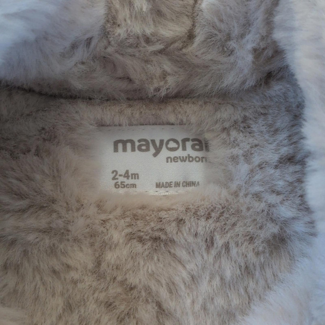 Mayoral Newborn Sherpa Jacket In Canela - 0-3 mo