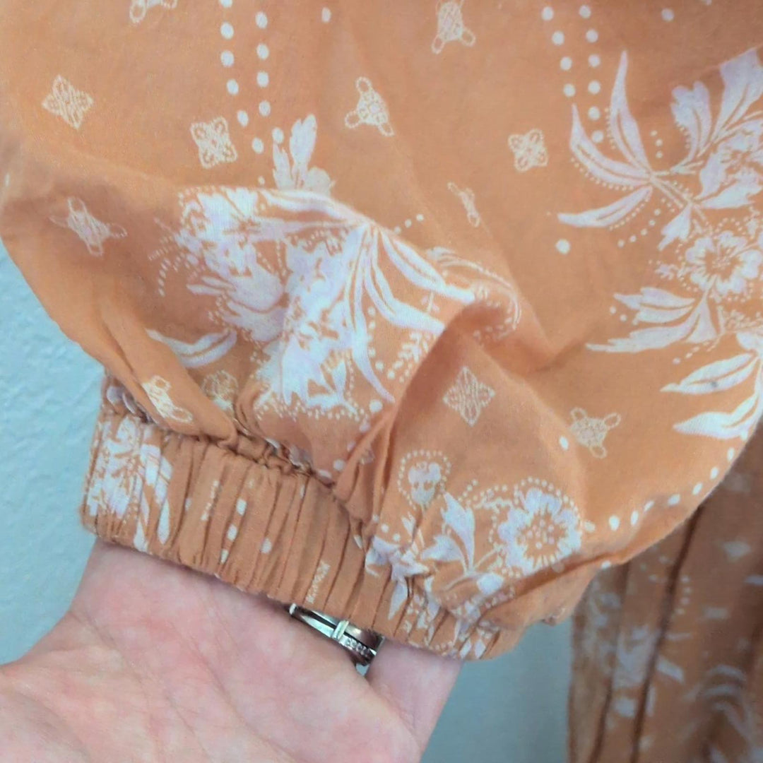 Free People Golden Hour Maxi Dress Size XS In Tan/Peach