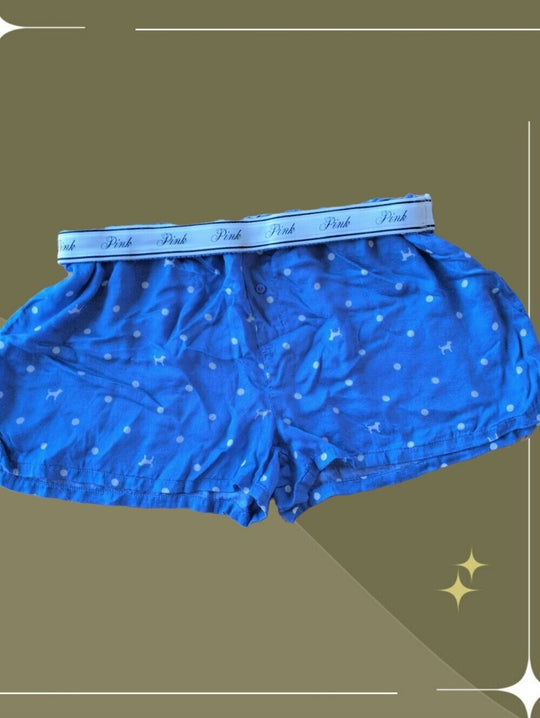 Victoria Secret Pink Blue Dog Dot Sleep Boxer Short - M