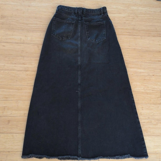 We The Free Come As You Are Black Maxi Denim Skirt - 0