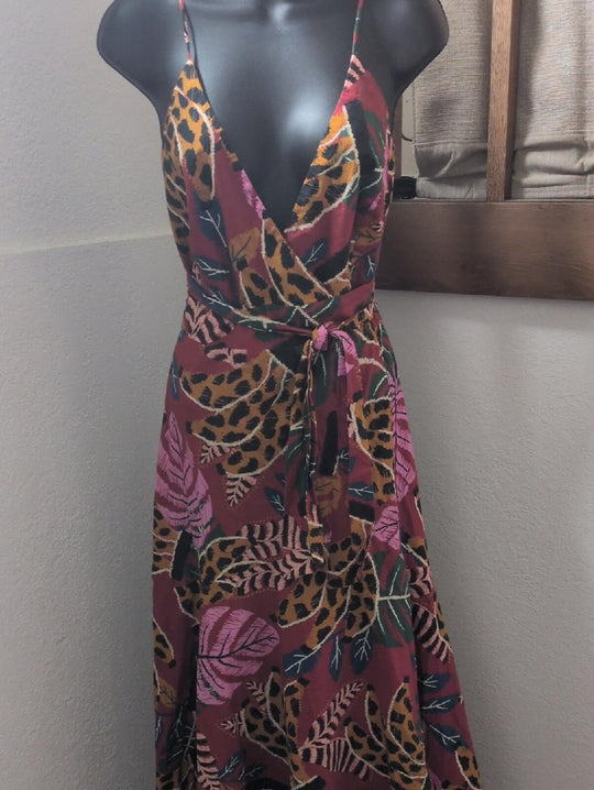 Farm Brazil Rare Banana Midi Wrap Dress - Large