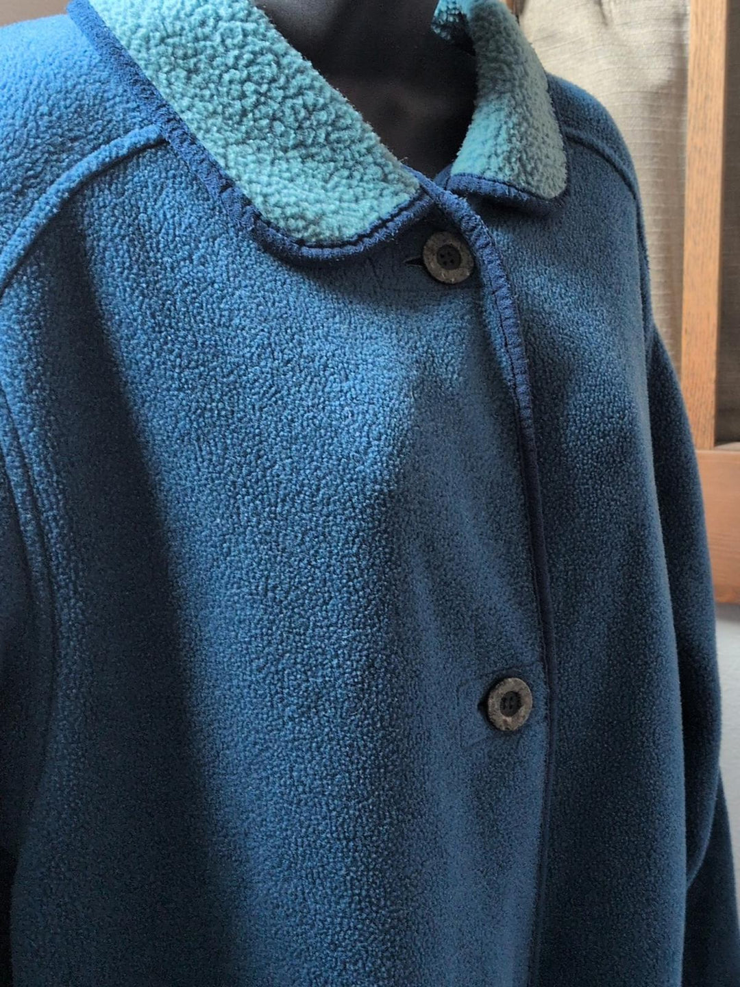 Vintage L.L. Bean teal fleece cardigan jacket - XL