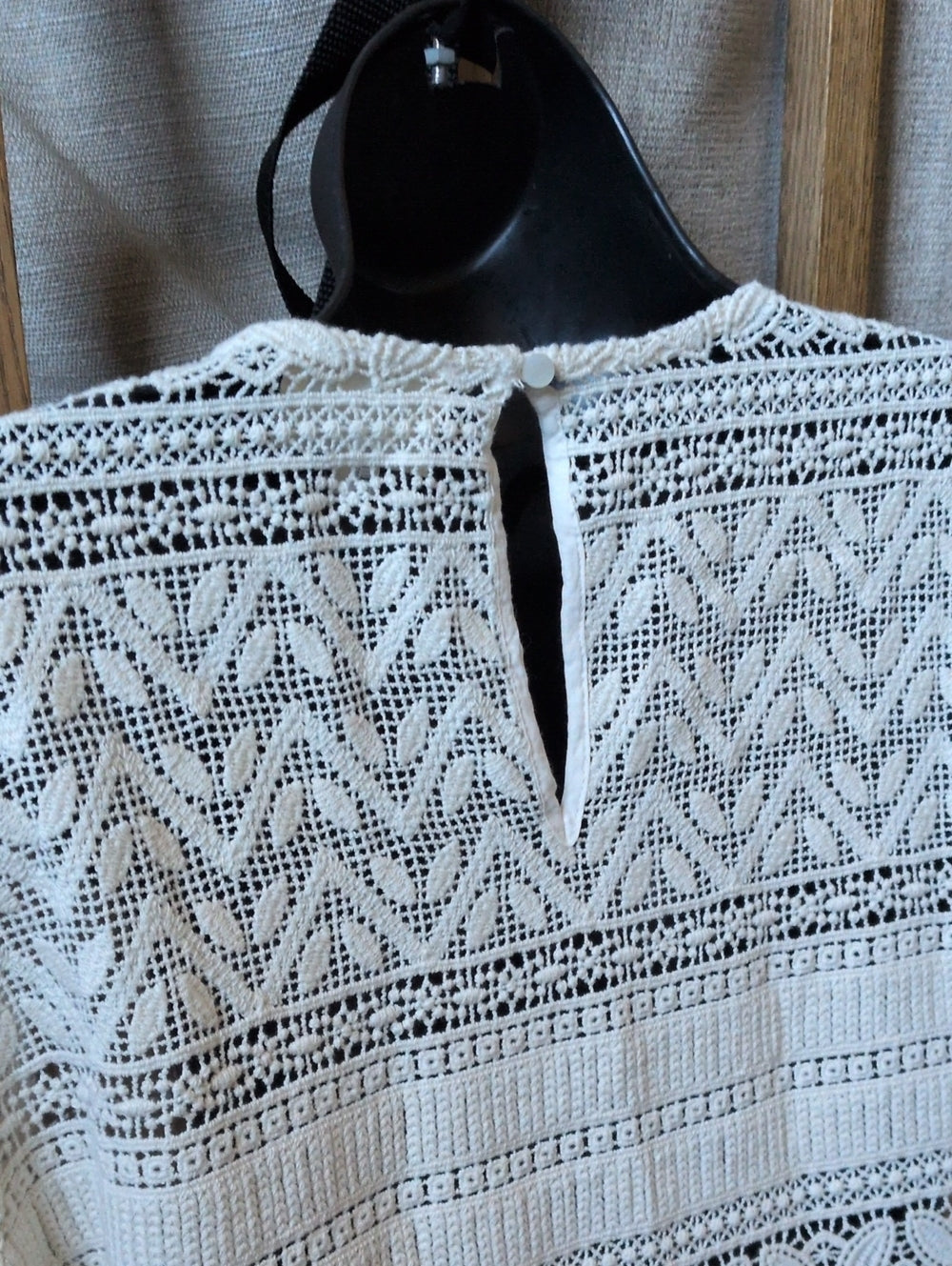 Sézane Long Sleeve Crochet Ecru Blouse Size 40