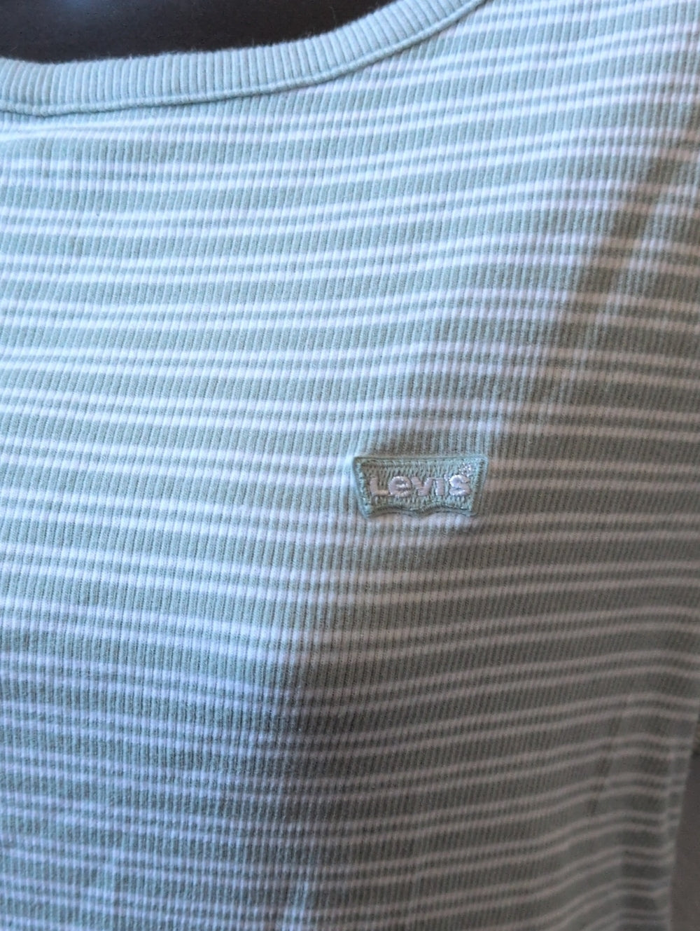 Levi's Basic Striped Tee In Seafoam Green - L