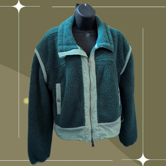 Free People Movement Courtside Fleece Zip Up In Botanical Combo - Small