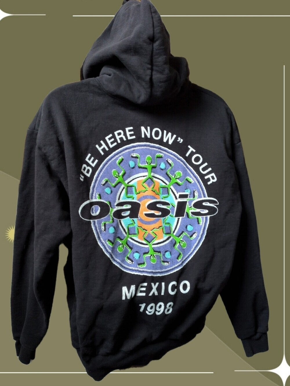 Oasis Be Here Now Mexico 1998 Tour Hoodie XL