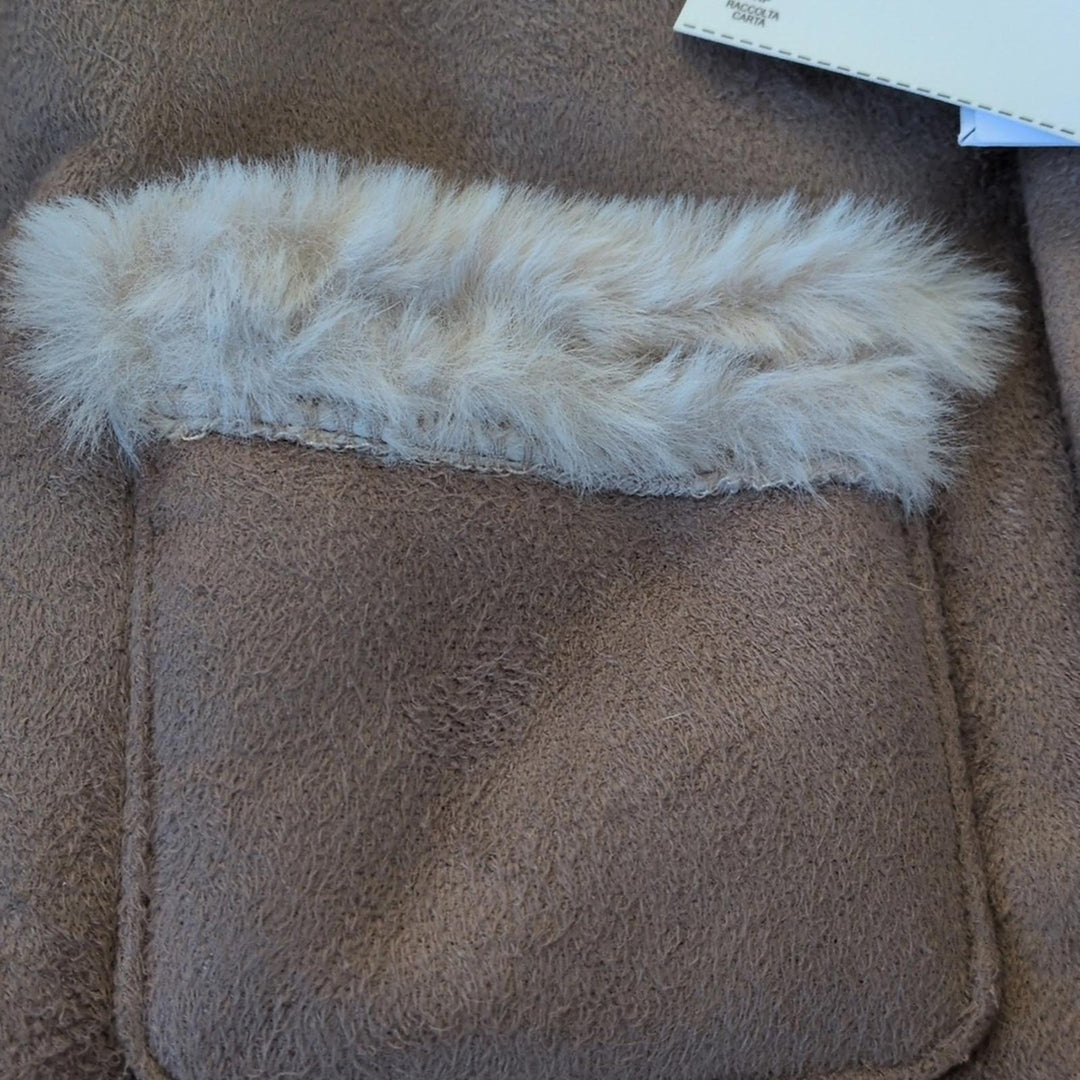 Mayoral Newborn Sherpa Jacket In Canela - 0-3 mo