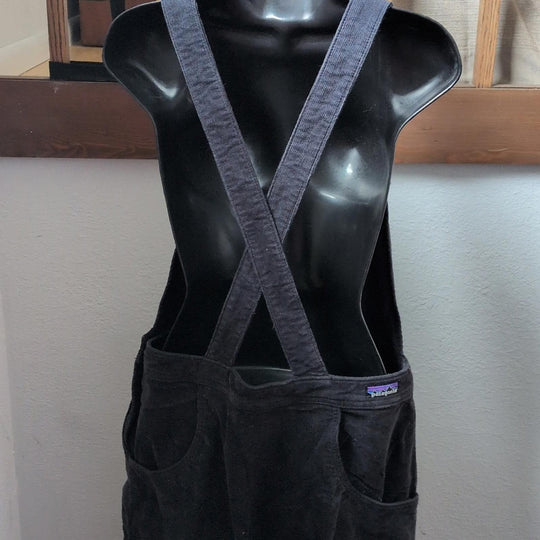 Patagonia Stand Up Cropped Corduroy Overalls In Gray Black -  US 12