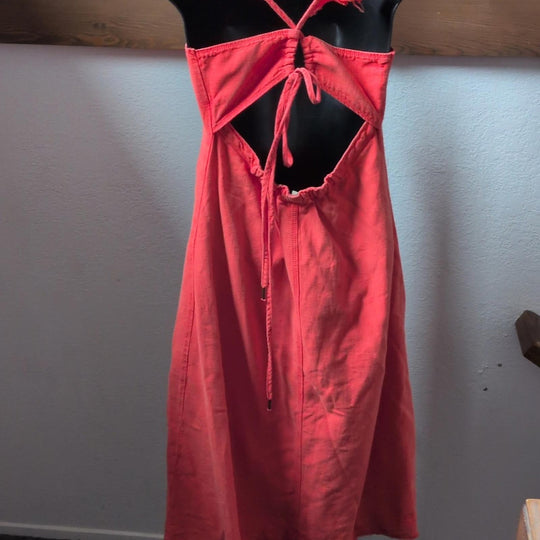 Pilcro Flutter Sleeve Midi Dress In Cayenne Red Size XS