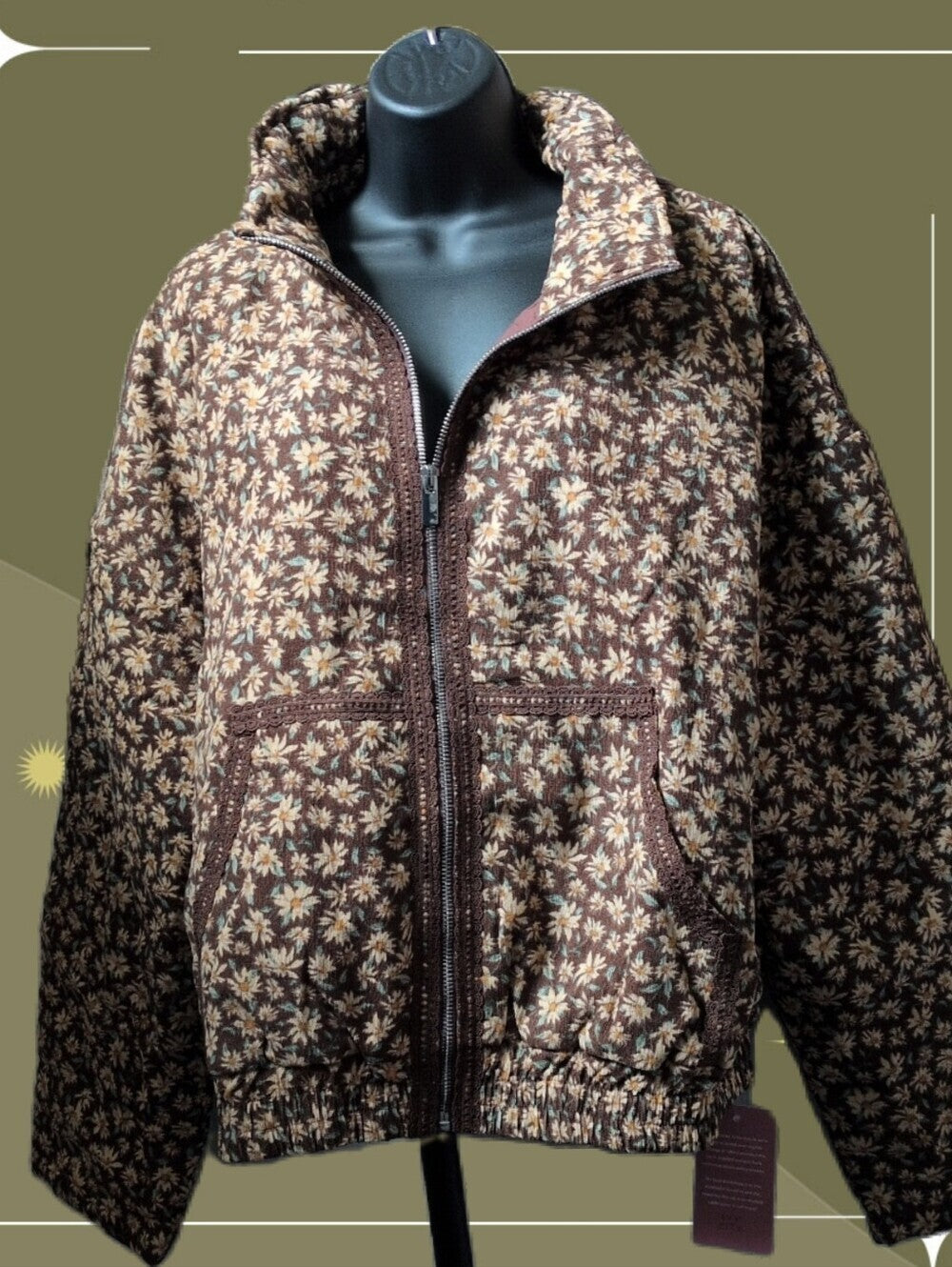 Ivy City Co Tasia Brown Floral Jacket - XL