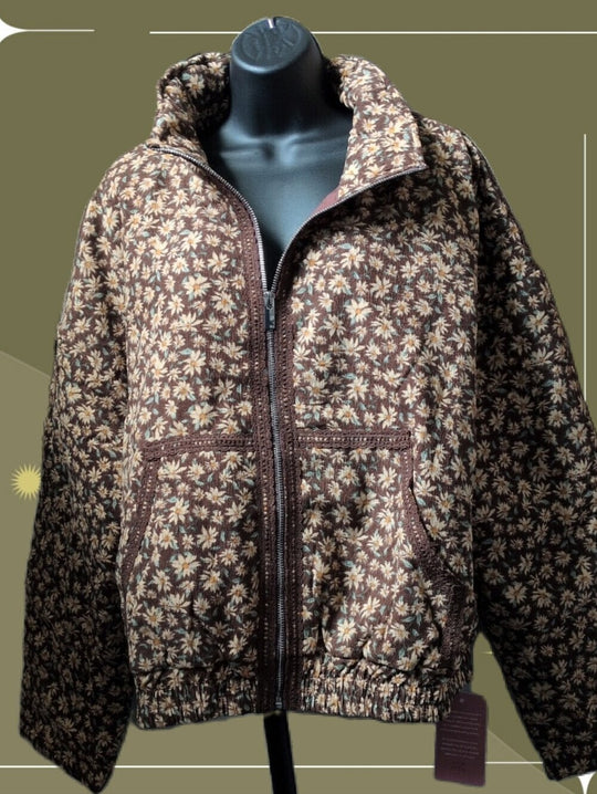 Ivy City Co Tasia Brown Floral Jacket - XL