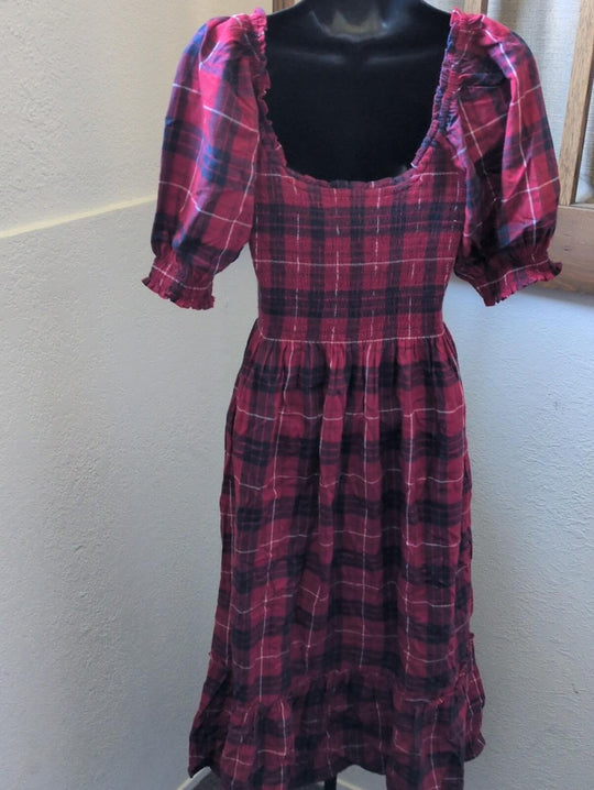 Hill House Home Louisa Nap Dress In Cherry Tartan Size Est. S / XS