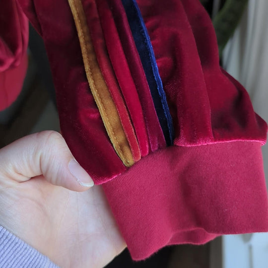 Aviator Nation burgundy velvet crew neck