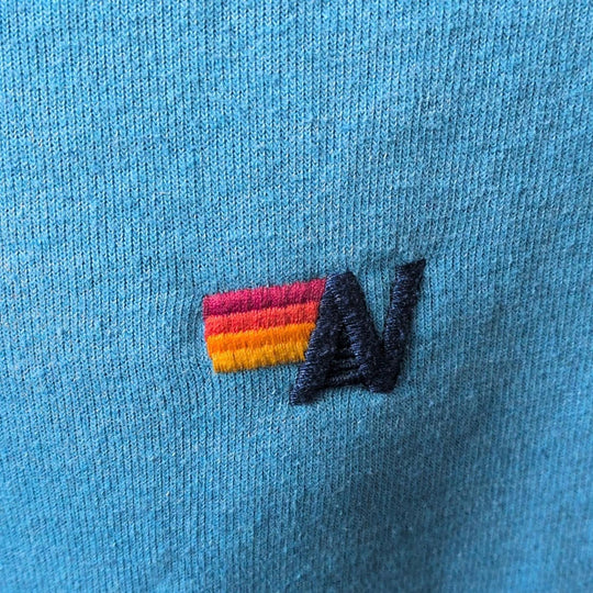 Aviator Nation Relaxed Rainbow Strip Crew Neck  - Medium