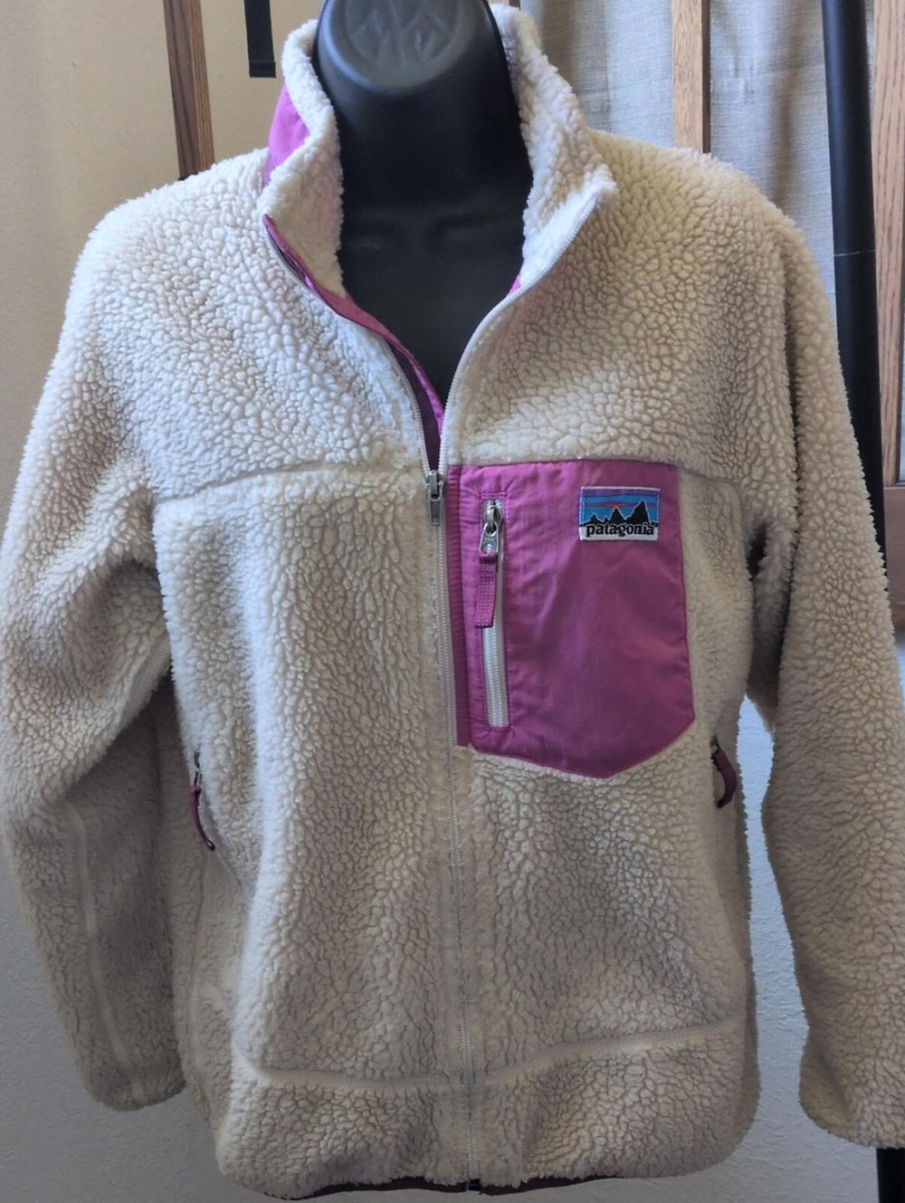 Patagonia Kids' Retro-X Fleece Jacket In Cream / Fuscia - XL