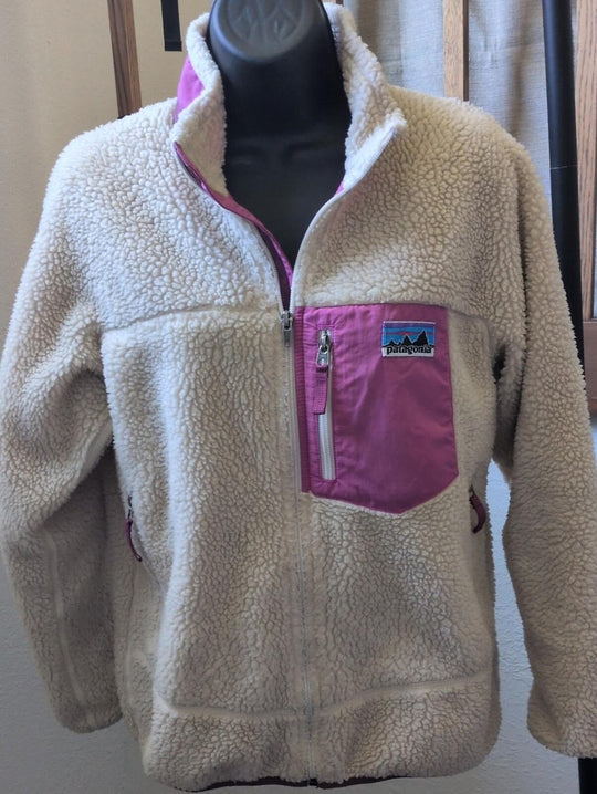 Patagonia Kids' Retro-X Fleece Jacket In Cream / Fuscia - XL