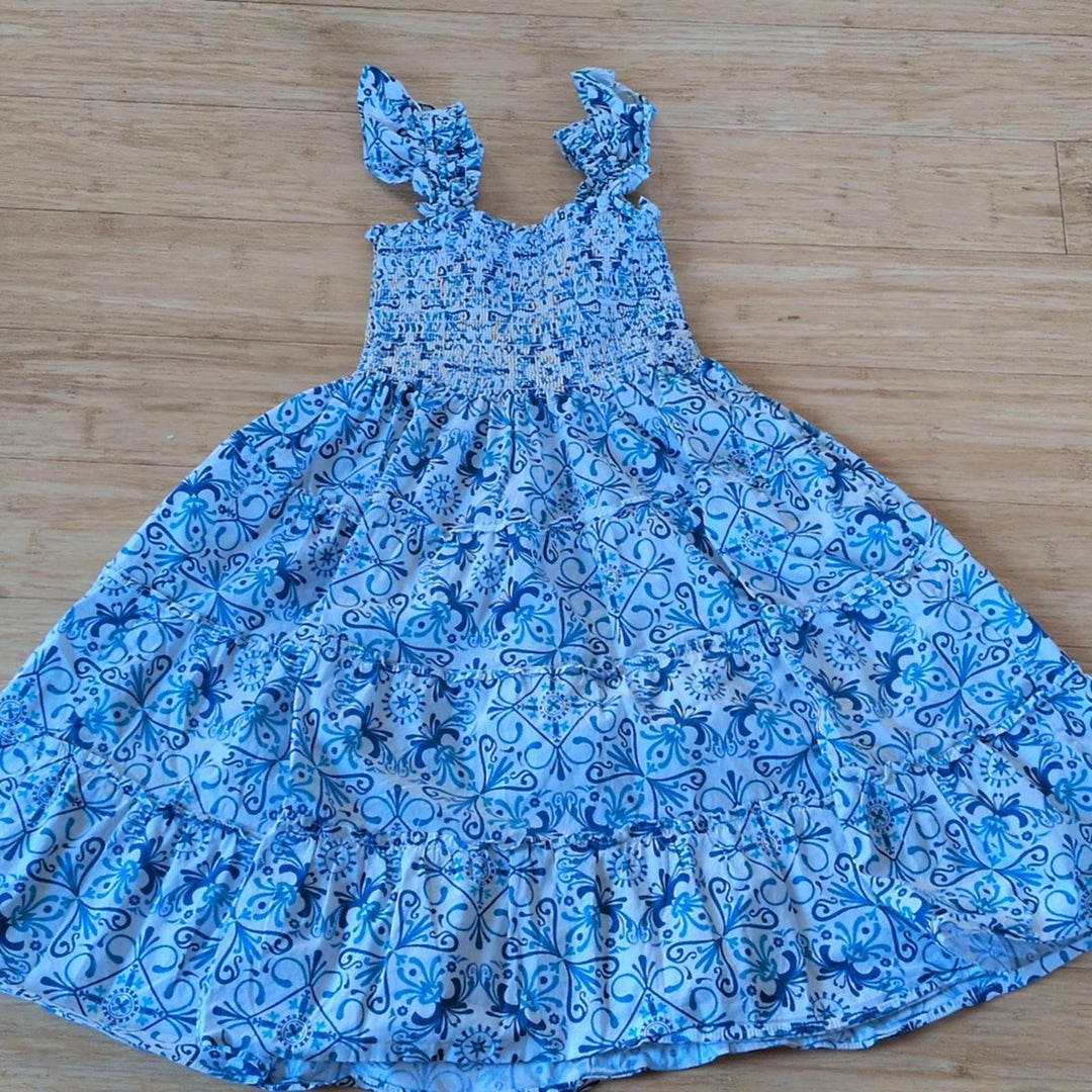 Hill House Home Girls Mosaic Tile Mini Ellie Midi Dress - 7/8