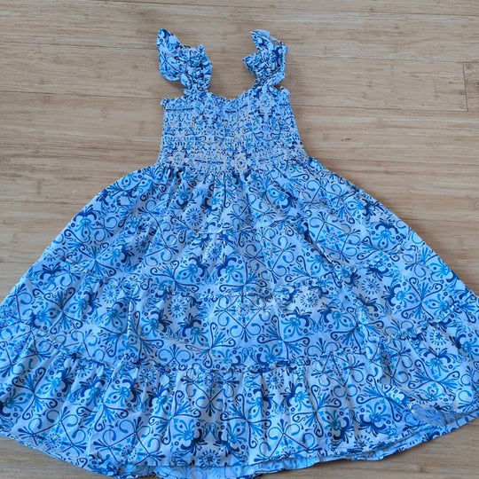 Hill House Home Girls Mosaic Tile Mini Ellie Midi Dress - 7/8