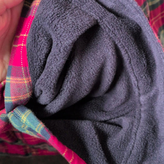 LL Bean Fleece Lined Flannel Shirt In Holiday Nautical Red -  XL